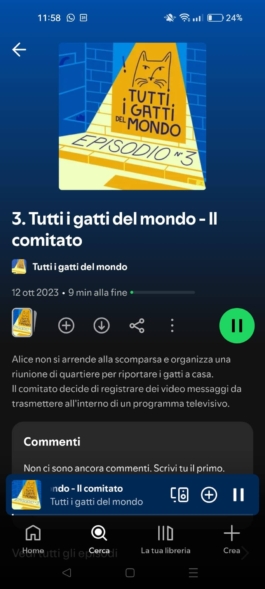 Schermata del podcast